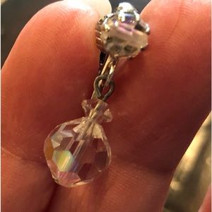 1960S DROP BALL TWIST EARRINGS HEAVY CRYSTALS - - JEWELRY